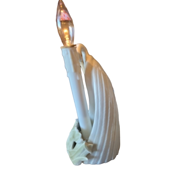 Fitz and Floyd Vintage 8" Heron Candle Holders with Vintage Plastic Candles 2 - Picture 2 of 7